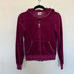 Juicy Couture Classic Y2K Velour Zip Up Purple Tracksuit Sweater Women’s Size M